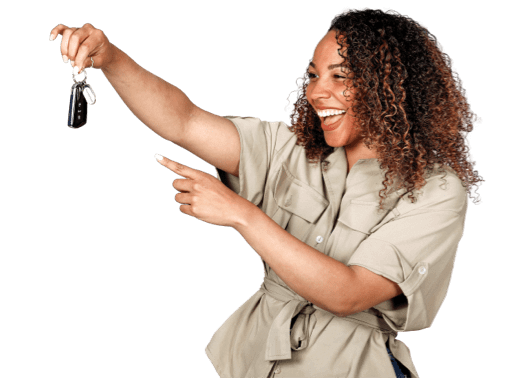 Woman holding a car key